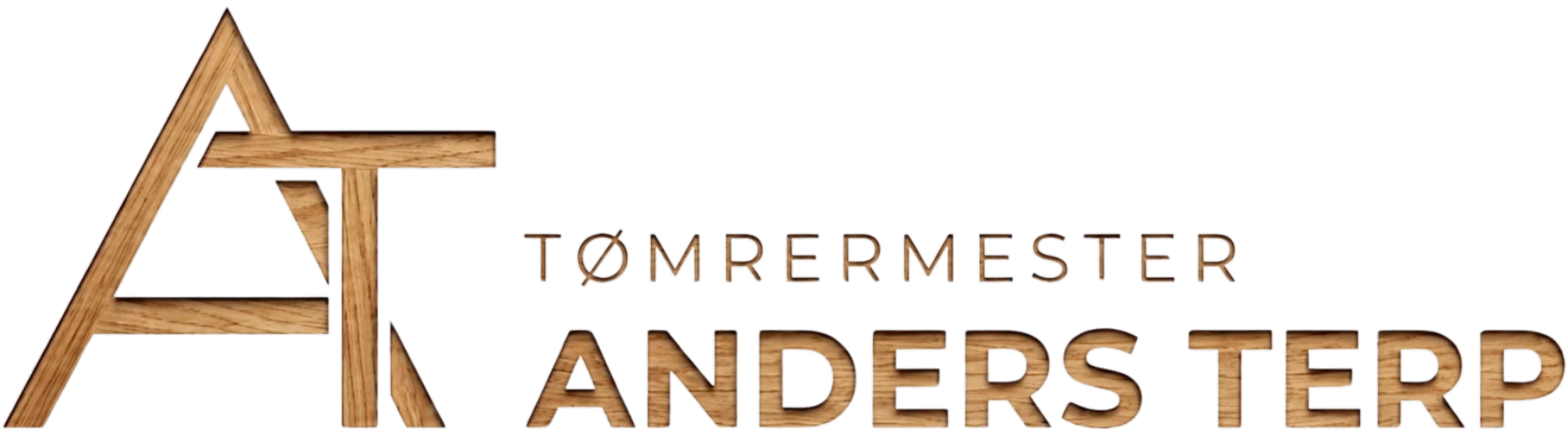 Tømrermester Anders Terp ApS logo med trædetaljer og navn.
