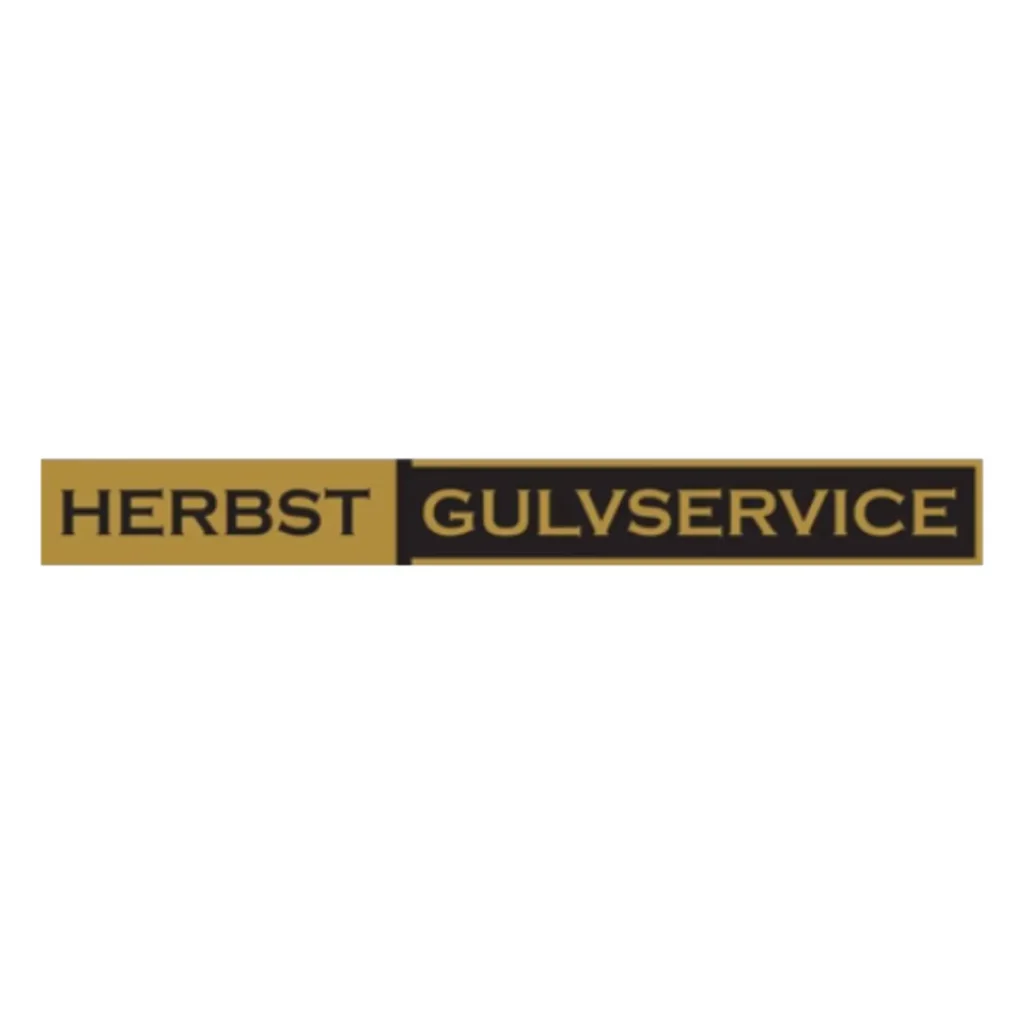 Herbst Gulvservice logo med guld og sort design.