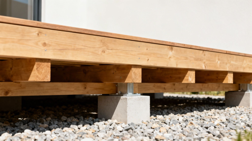 Korrekt dimensionering af strøer til terrasse med støttemur.